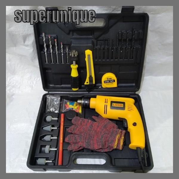 Mesin Bor Tangan Listrik 10Mm Set Mata Bor Komplit Ka-810 Set
