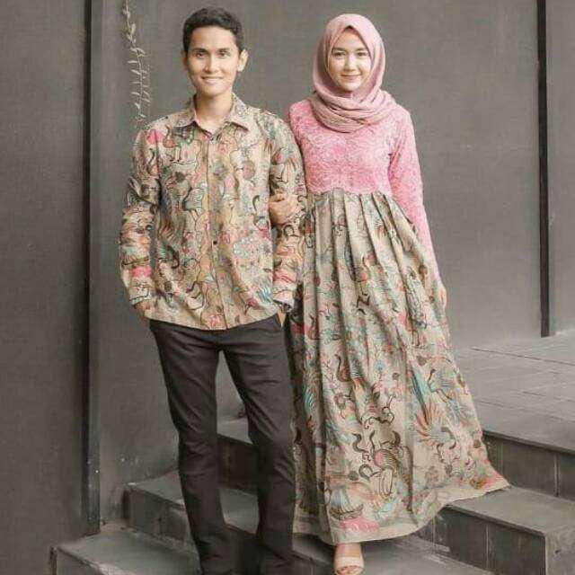 Couple Batik Gamis Brocade Krisna Cendrawasih Kamaratih Rinjani