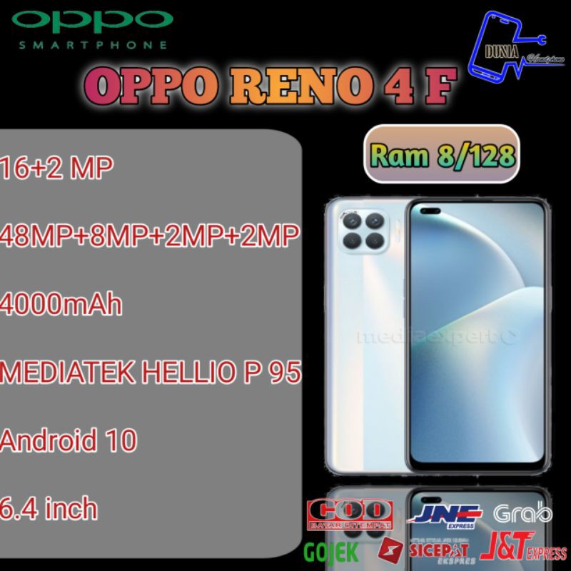 OPPO RENO 4F 8/128 GARANSI RESMI INDONESIA