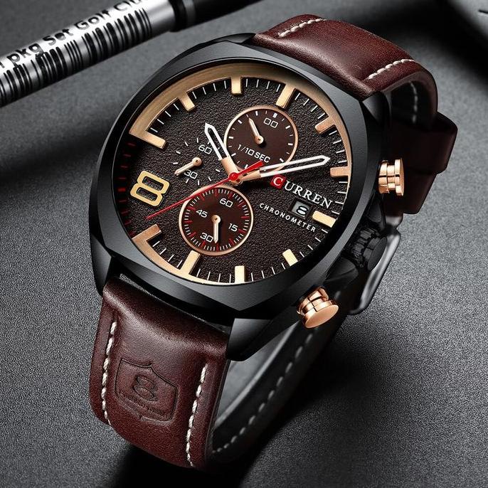 Jam Tangan Pria CURREN 8324 Chrono Aktif - Red Brown