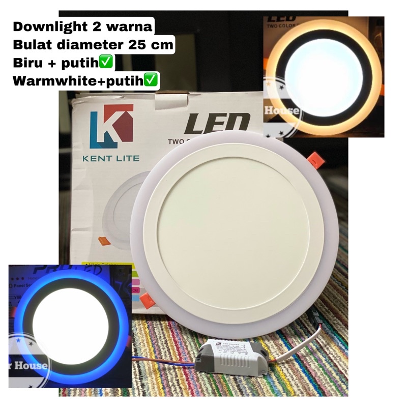 downlight 2 warna 18+6 watt 24 watt IB bulat Led panel