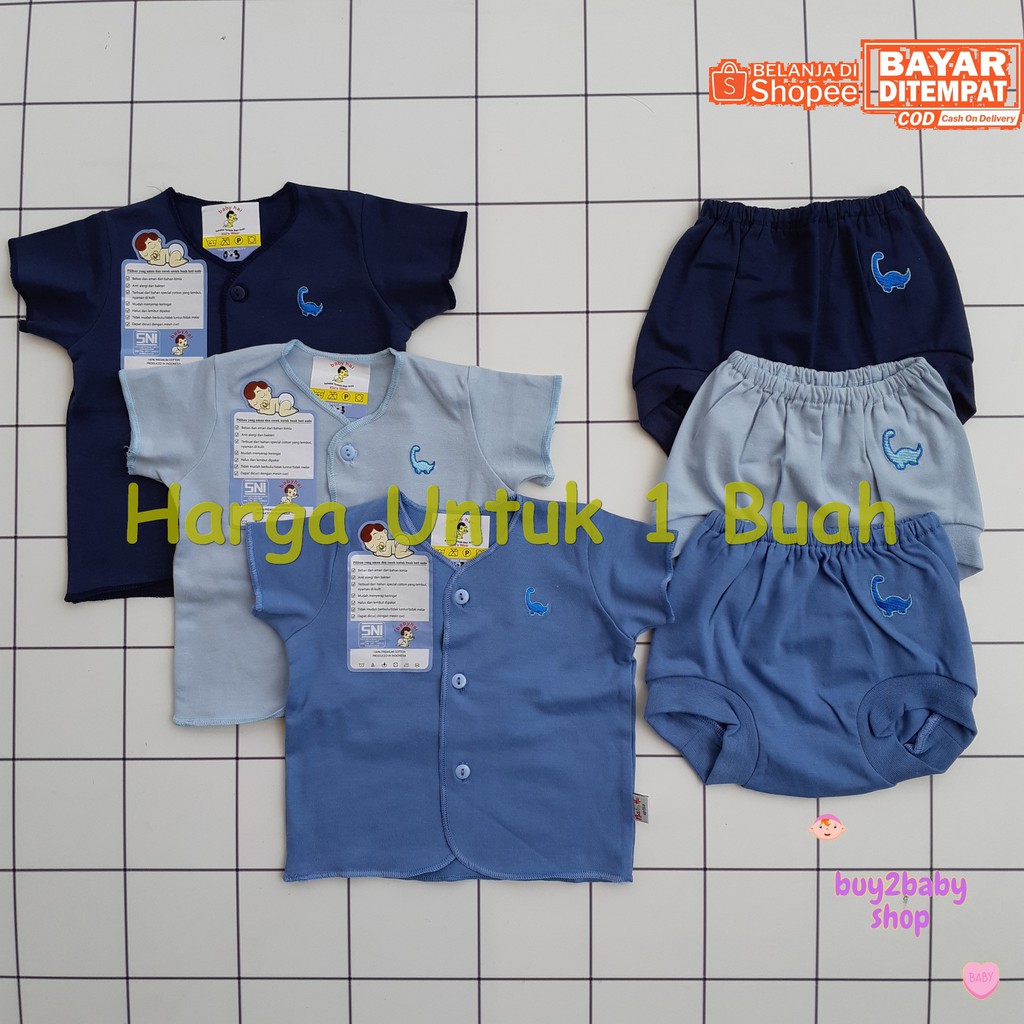 Setelan Piyama Pendek POP Bayi Bahan Premium Cotton BABYHAI Edisi Khusus Warna BIRU 1 PCS