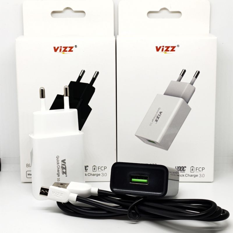 Charger Vizz VZ-030 Flash Charging 3A / Quick Charge 3.0 USB Kabel Micro Original Vizz