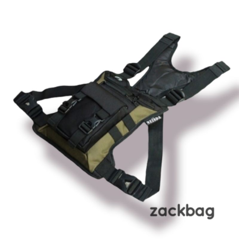 Neisda Chest bag Tas dada pria tactical Rungkad black green