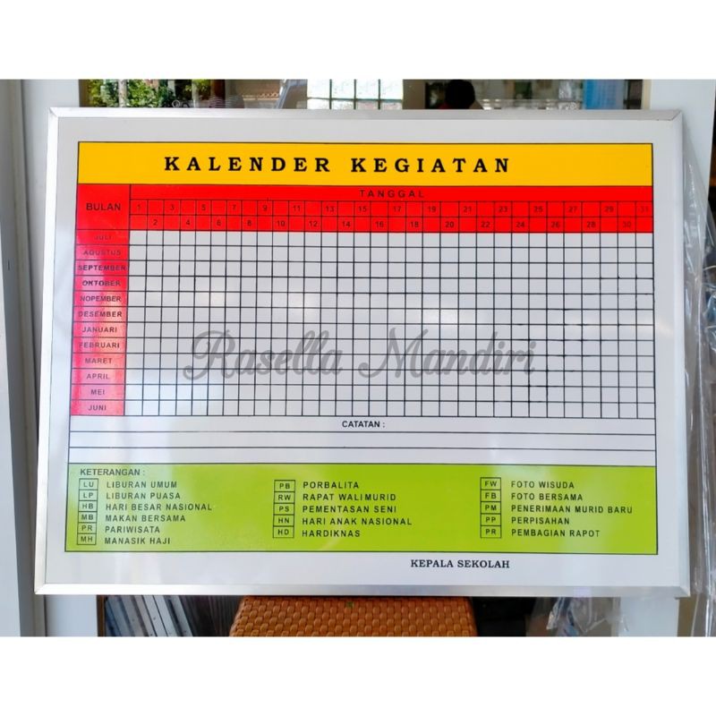 

KALENDER KEGIATAN 60x80 - PAPAN DATA SEKOLAH PAUD TK RA - PAPAN AKREDITASI