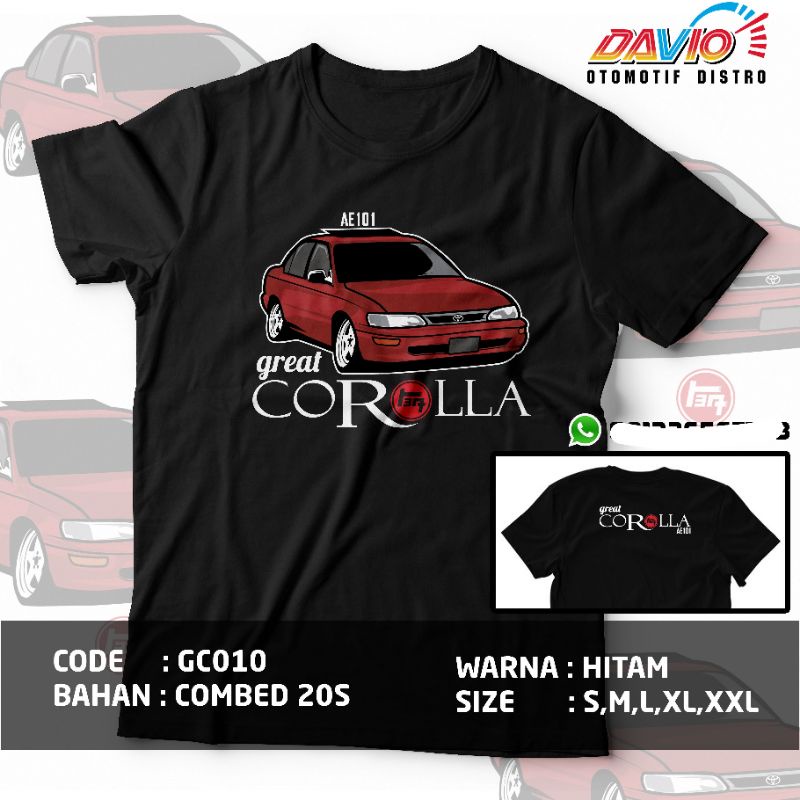 kaos great corolla • kaos greco • baju corolla • corolla t-shirt • kaos mobil