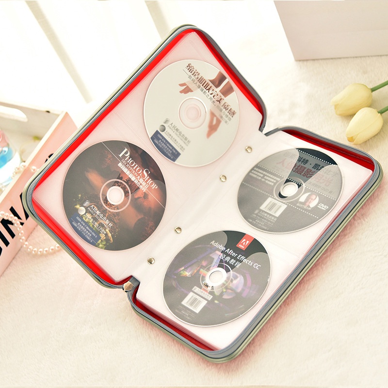 Bisa Tahan 80 DiscTas Penyimpanan CD-DVD Bahan Kulit / CD-DVD Bag / Tas Kaset DVD-CD