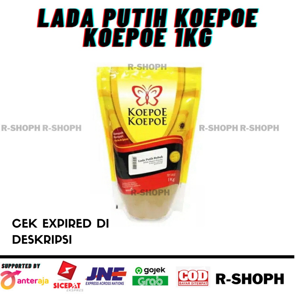 

Lada putih Merica bubuk cap koepoe koepoe 1KG Original 100%