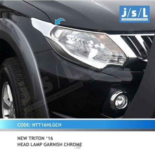 JSL Garnish list lampu headlamp depan Chrome all new triton