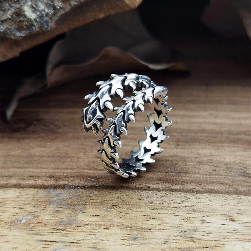 Cincin Tulang Belakang Model Terbuka Dapat Disesuaikan Gaya Retro Untuk Pria