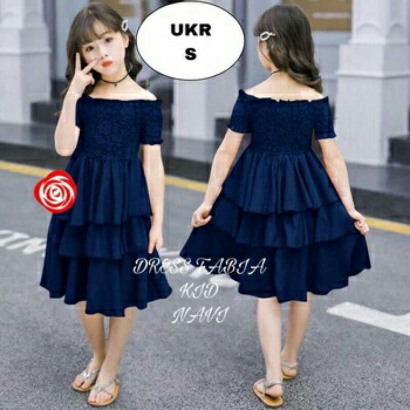 DRESS KIDS FABIA/DRESS ANAK PEREMPUAN/DRESS FASHION ANAK / BAJU ANAK / Dress Polos Anak Perempuan / Dress moscrepe  Anak Polos Junior Simple