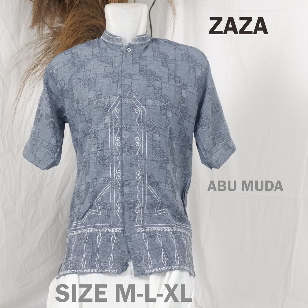 Baju Koko Muslim Bordir Koko Pria Lengan Pendek Azwa