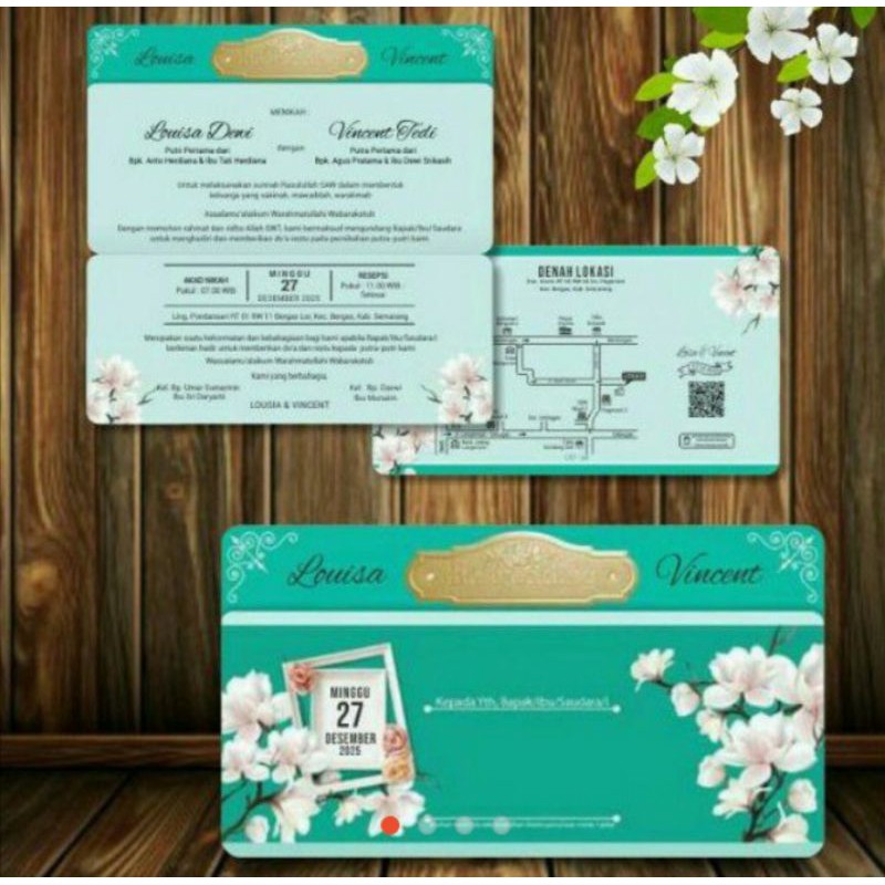 undangan cantik foil emas