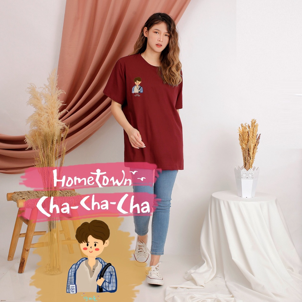 MYSTIQUE.ID-BAJU KAOS HOMETOWN CHA-CHA-CHA HONG DU SIK T-SHIRT LUCU DAN AESTHETIC