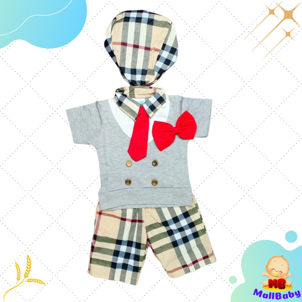 Setelan Baju Bayi Laki Laki 6 12 Bulan Tuxedo Murah Bepergian Kondangan Pesta Rompi Dasi 1 Tahun Anak Bayi Cowok 1 Tahun