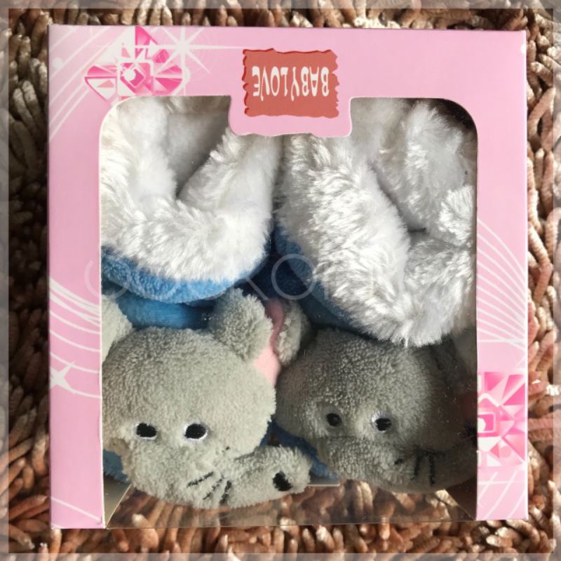 Sepatu bayi / baby newborn shoes kaos kaki bayi lembut tebal (gajah elephant marie cat minnie)