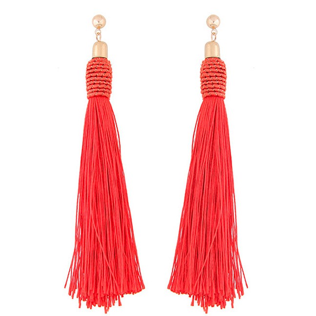 LRC Anting Tusuk Bohemia Tassel Decorated Earrings