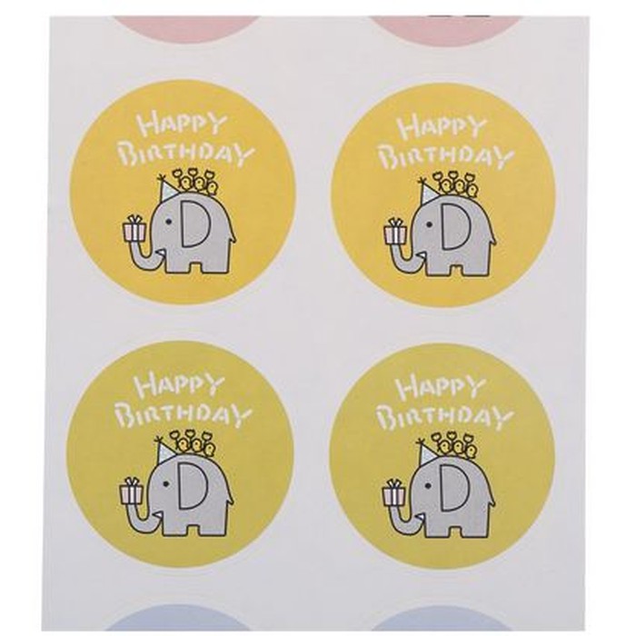Paper Tags Sticker HAPPY BIRTHDAY - Elephant Design (1sheet/8pcs)