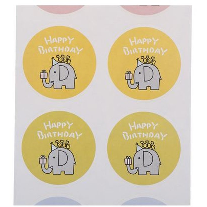 Paper Tags Sticker HAPPY BIRTHDAY - Elephant Design (1sheet/8pcs)