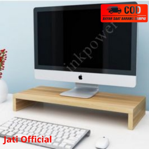 Dudukan Laptop Stand Monitor Kayu Minimalis Meja Komputer Stand Monitor Alas Kayu Dudukan Komputer