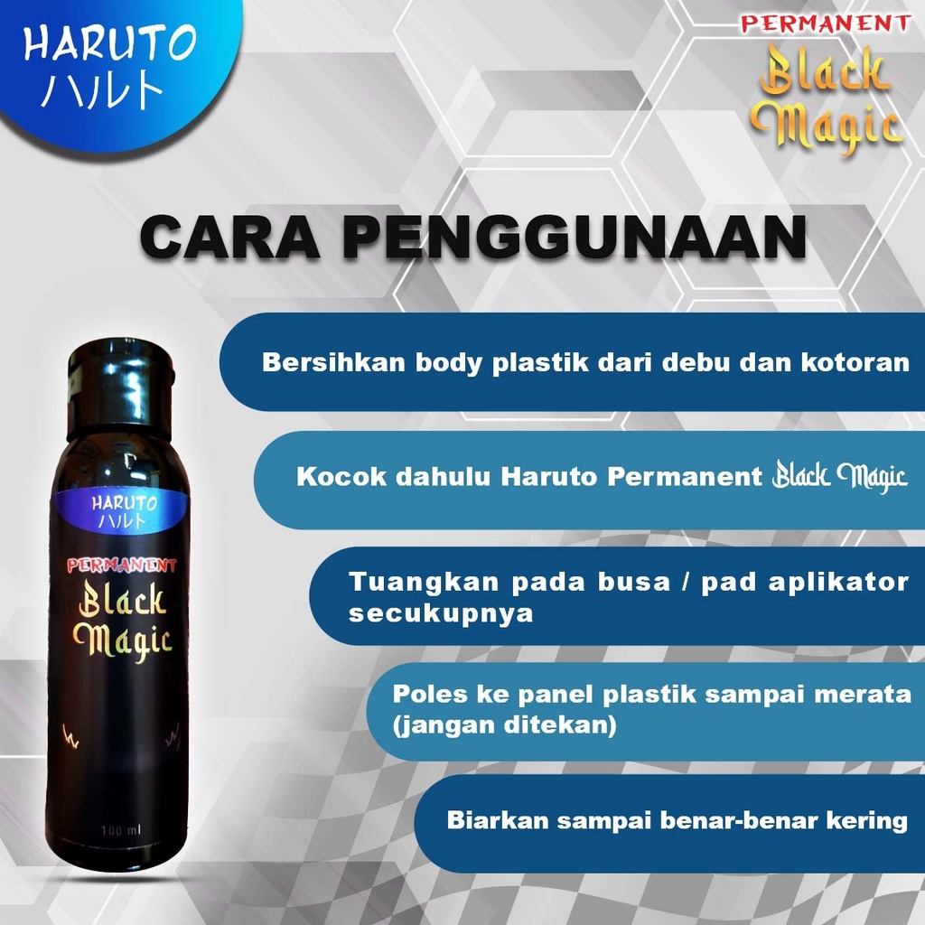 Penghitam body motor dan mobil permanen Haruto permanent black magic 30ml