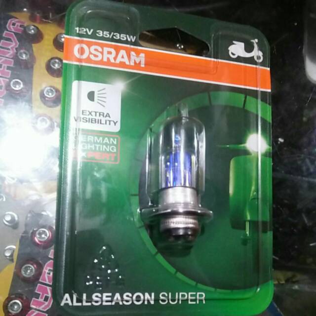 Lampu osram kuning pelangi tembus hujan motor bebek, matic