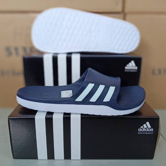 Sandal slop adidas aqualette pria  navy putih imvort 40-43