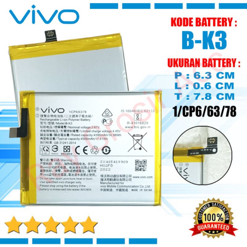 Baterai Original Vivo S1 Pro 1920 BK3 B-K3