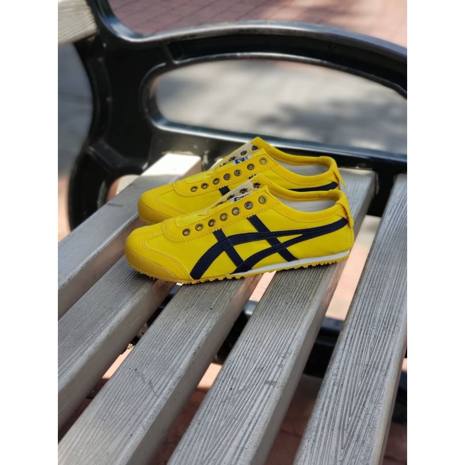Sepatu Asics onitsuka tiger slip on yellow Grade ori / sepatu wanita