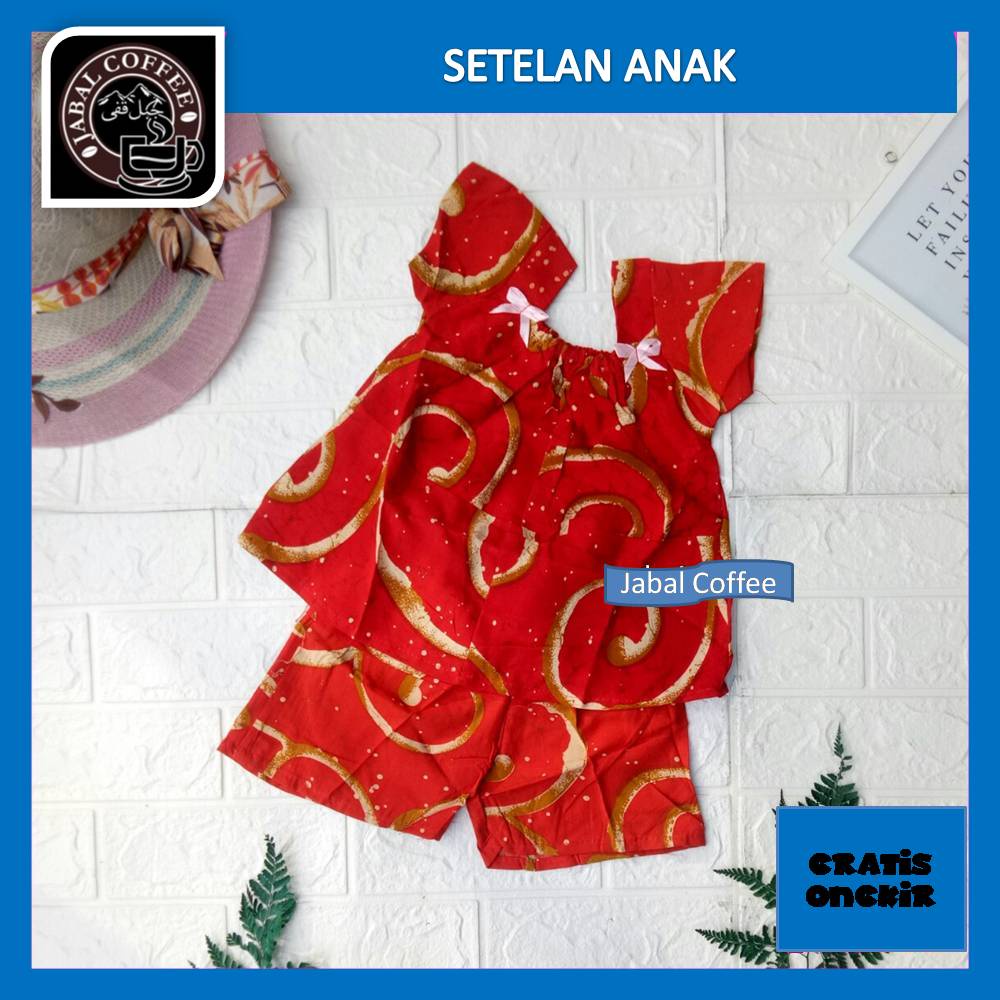 Setelan Daster Anak Perempuan / Setelan Baju Tidur Bayi 6 Bulan / Setelan Anak Baju Tidur Batik 02