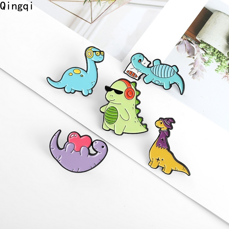 Bros Pin Enamel Desain Kartun Dinosaurus Untuk Anak