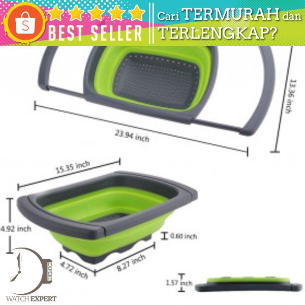 AsyPets Rak Bak Cuci Sayur Foldable Collapsible Drainer - JY748 - Green