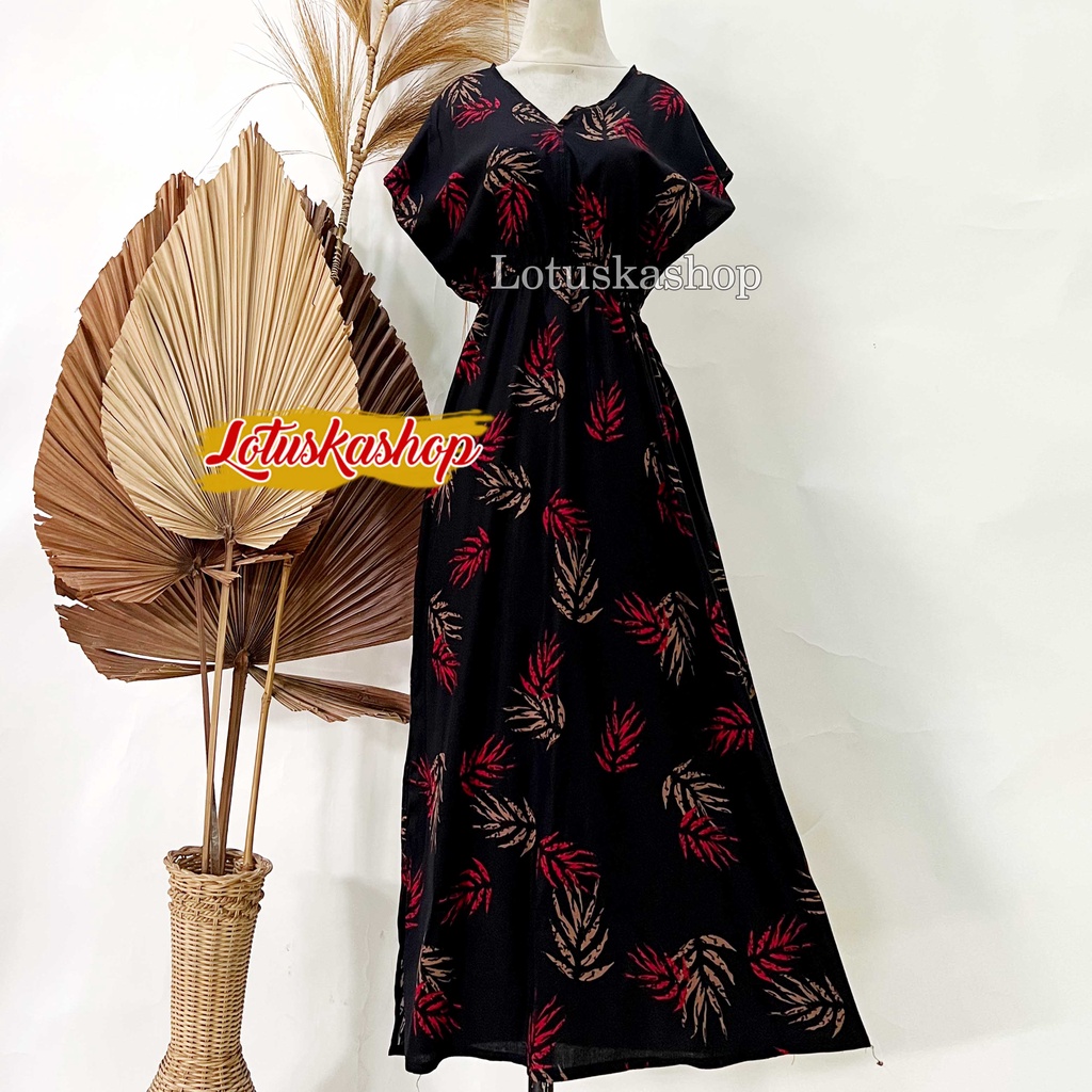 Dress Manohara Bali Panjang Mawar-Ayunia hitam