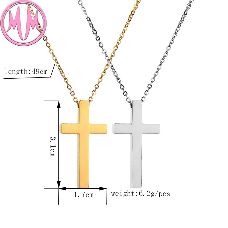 MORYMOSHI N649 Kalung Unisex Salib Titanium Stainless Anti Karat Anti Luntur Fashion Korea