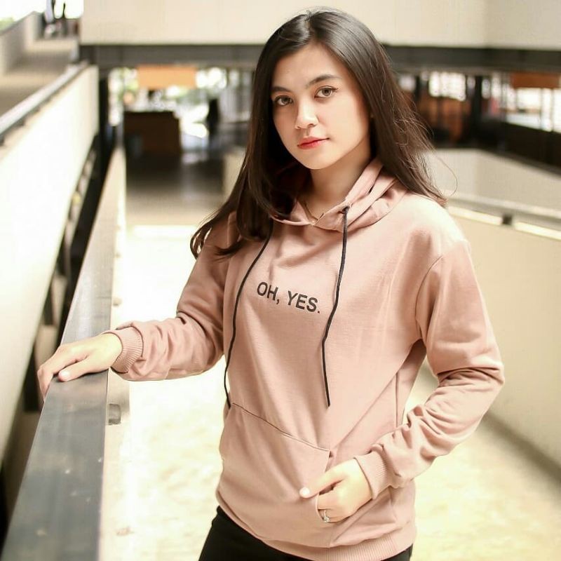 Oh Yes Hoodie || Sweater wanita || Sweater Hoodie murah #OYH