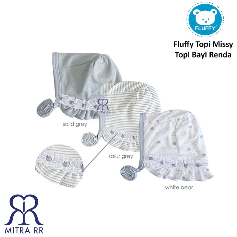 Fluffy Topi Missy Bayi Topi Bayi Renda Tali / Baby Hat Newborn