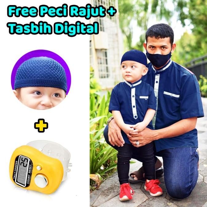 Baju Lebaran Couple Anak Ayah - Set Koko Couple Keluarga