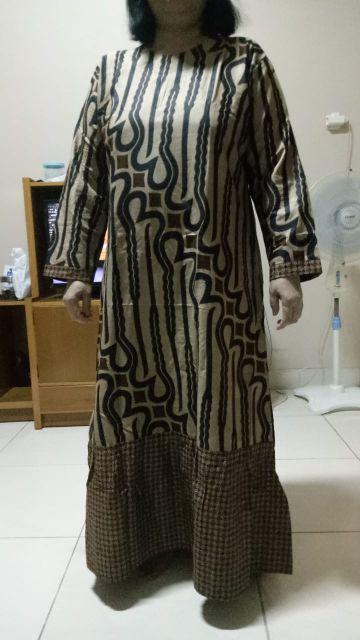 Ms Gamis Batik Sriwedari Maxi Super Jumbo Xxl Ld 110cm Bumil/busui Katun Sogan