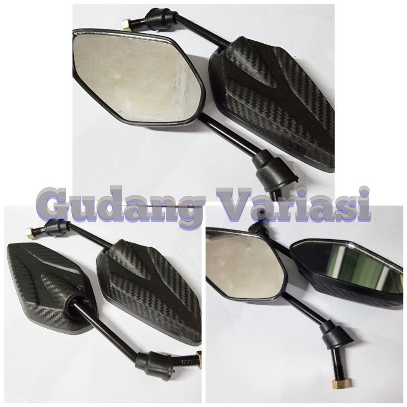 Spion Model Jupiter Carbon karbon standar Tangkai crome dan black