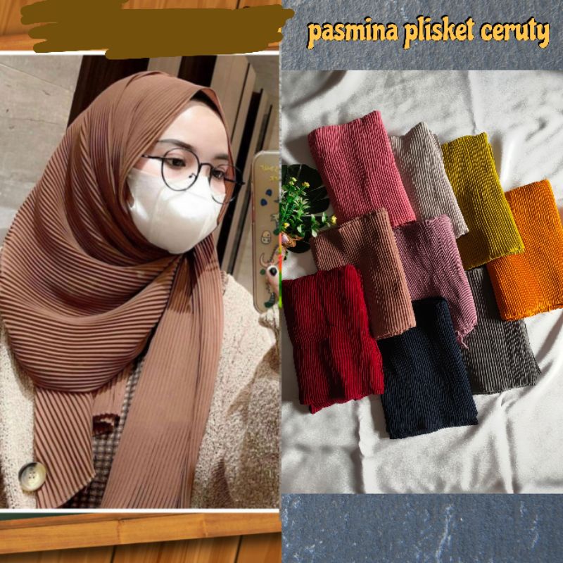 PASMINA PLISKET PREMIUM UK 185x80 #PASMINA FULL PLISKET