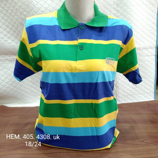 Baju hem anak cowok 2-12 thn katun strech warna warni / Polo shirt / T-shirt anak laki Premium