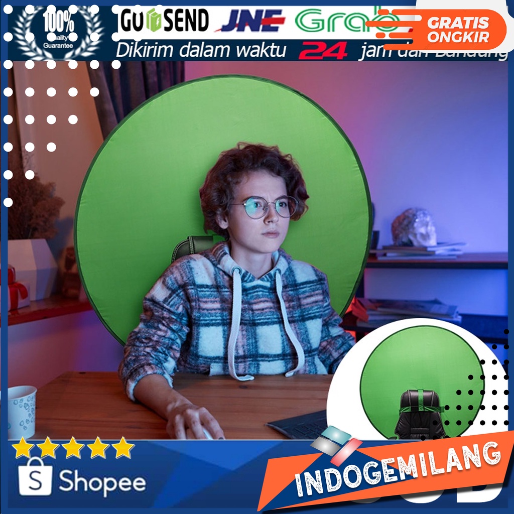 Kain Background Green Screen Kursi Gaming portabel live streaming 142CM Besar