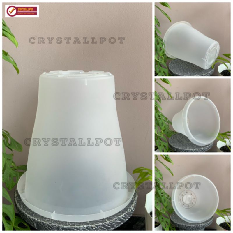 pot bunga tanaman tinggi tower 30cm - NKT TOWER 30 BENING TRANSPARAN