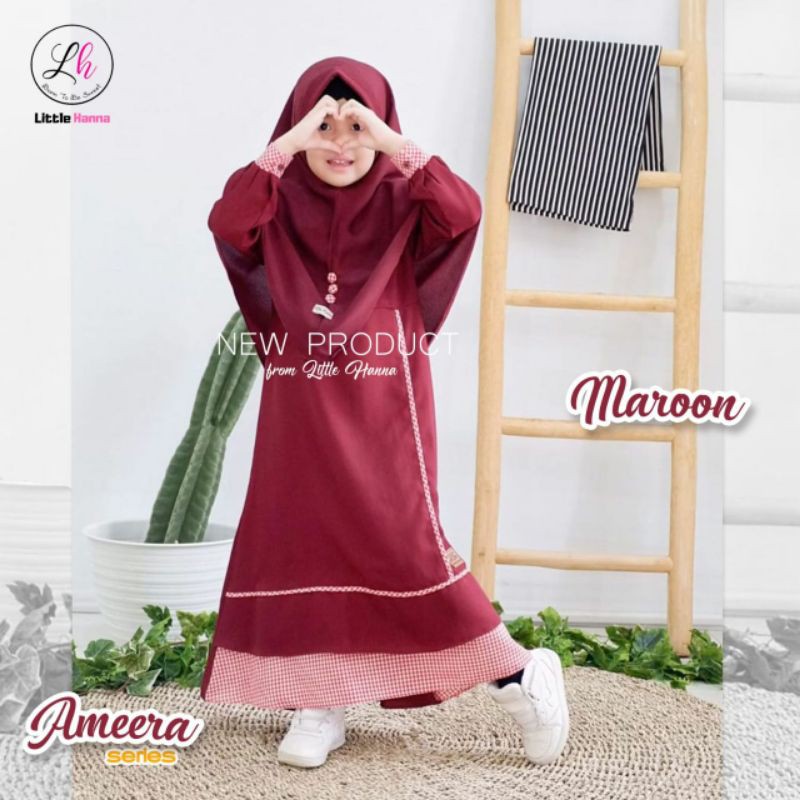 Gamis Anak Syari Gamis Anak Tanggung Set Jilbab Gamis Anak Ameera Little Hanna