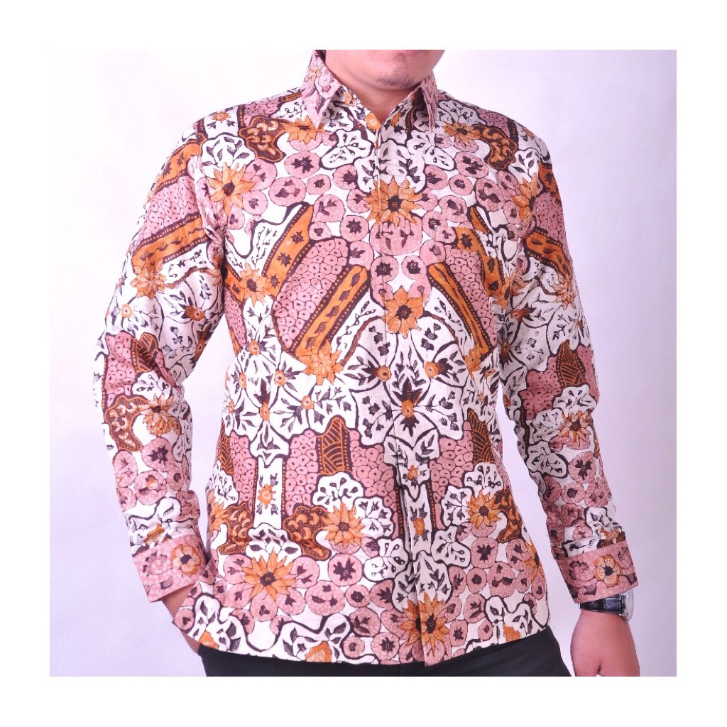 Kemeja Size M motif 1 batik tulis baju pria sutra tenun ATBM