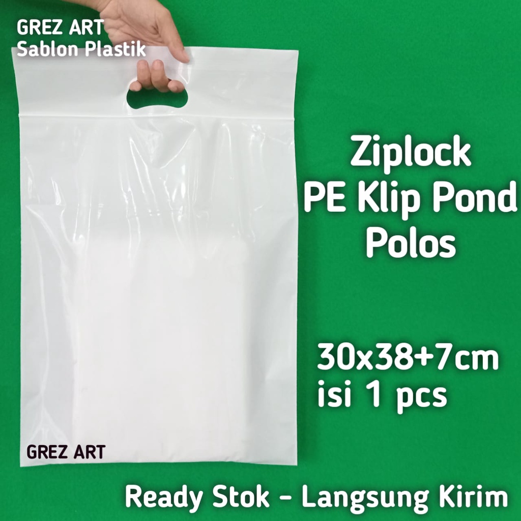 PLASTIK ZIPLOCK KLIP POND 30x38 + 7 (1 pcs)