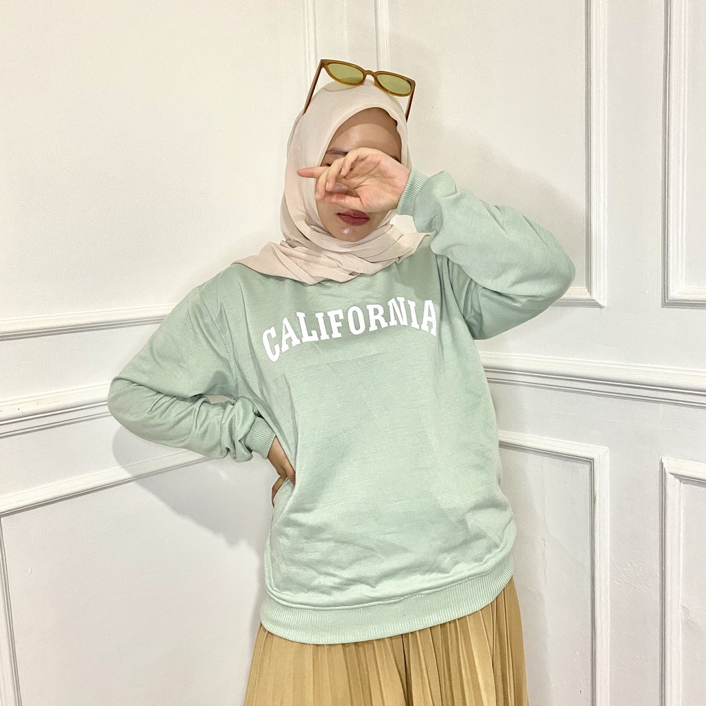 BASIC CALIFORNIA SWEATER  II SWEATER  CRAWNECK PRIA DAN WANITA II 11 WARNA