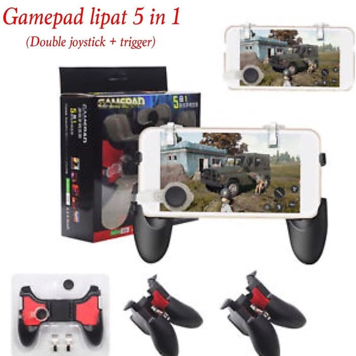 Gamepad 5 IN 1 - Gamepad + R1L1 + Joystick analog - FPS Game Build In Complete - Chicken Dinner