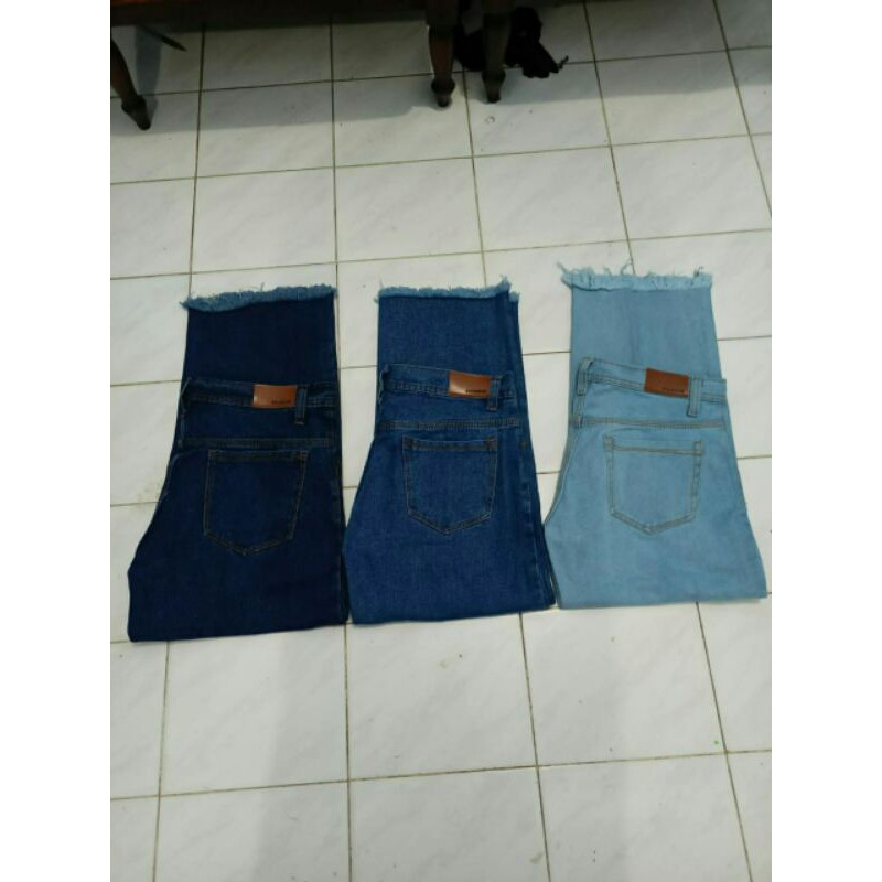 HIGHT WAIST JEANS KULOT WANITA PREMIUM FREE BELT / IKAT PINGGANG-4