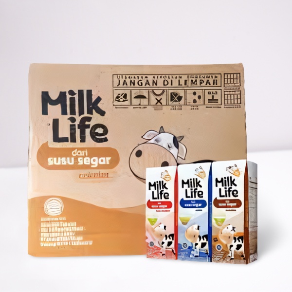 Susu Milk Life UHT 200ml susu enak dan murah (1 dus 24 pcs)